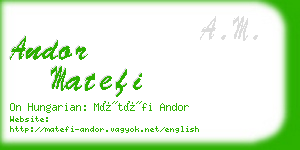 andor matefi business card